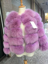 Load image into Gallery viewer, FURSARCAR 2019 Fashion Dark Gray Coat Short Real Fur Coat Women Natural Fox Fur Coats Winter Nine Quarter Sleeves Warm Clothing