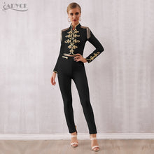 Load image into Gallery viewer, Adyce 2019 New Winter Women Club Bandage Set Black White Tassel Tops&Pant 2 Two Pieces Set Night Out Celebrity Evening Party Set