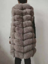 Load image into Gallery viewer, Natural Real Fox Fur Vest Natural Fur Coat For Jacket female coats Vest Waistcoat long Fur Coats Real Fur Coat Fox Vest Jacket