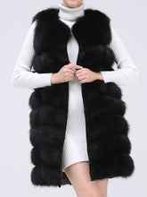Load image into Gallery viewer, Natural Real Fox Fur Vest Natural Fur Coat For Jacket female coats Vest Waistcoat long Fur Coats Real Fur Coat Fox Vest Jacket