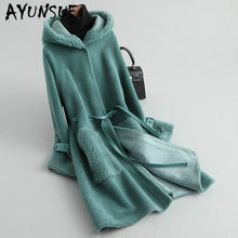 Load image into Gallery viewer, AYUNSUE Real Fur Coat Women Sheep Shearing Winter Coat Women Korean Long Wool Jacket Women Clothes 2019 KQN59455 YY1587
