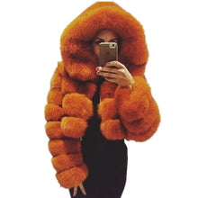 Load image into Gallery viewer, FURSARCAR Natural Real Women Fox Fur Coat With Hood Luxury Female Fur Jacket Thick Warm Fashion Female Winter Genuine Fur Coats