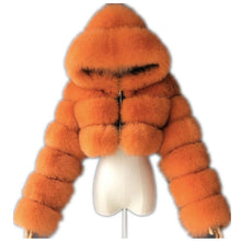 Load image into Gallery viewer, FURSARCAR Natural Real Women Fox Fur Coat With Hood Luxury Female Fur Jacket Thick Warm Fashion Female Winter Genuine Fur Coats