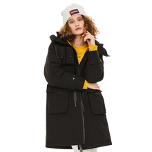 Load image into Gallery viewer, Allure Amore 2019 Winter Cotton Coat Women Zipper Big Pocket Outwear Jackets Hooded Thicken Warm Parkas Ladies