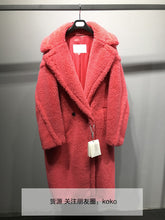 Load image into Gallery viewer, Women's Coat Teddy Bear Fur Coat Women Alpaca Coat Women Wool Coat Loose Coats Winter Warm Thicken Coat Women Classic Red Coat