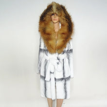 Load image into Gallery viewer, real fur coat natural fur lexus rex rabbit fur coat woman fox fur collar 23