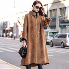 Load image into Gallery viewer, Women Coat Winter Double Faced Real Fur Coat Female Luxury Wool Fur Jacket Women Mink Fur Collar Warm Long Coats MY4407 s