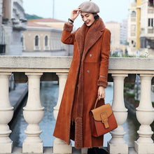 Load image into Gallery viewer, Fur Faced Double Coat Female Luxury Sheep Shearling Fur Winter Jacket Women Genuine Leather Jacket Korean Long Coats MY s