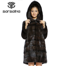 Load image into Gallery viewer, SARSALLYA Real Fur New Style Ladies Fashion Mink Coats Genuine Leather Mink Fur Mandarin Collar Mink Fur Coat From Natural Fur