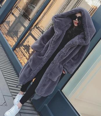 4XL teddy coat Winter Faux Fur Coat Women 2018 Long Warm Faux Fur Jacket Coat Casual Hoodies Loose Pocket Coat Outwear Plus size