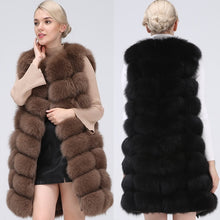 Load image into Gallery viewer, Natural Real Fox Fur Vest Natural Fur Coat For Jacket female coats Vest Waistcoat long Fur Coats Real Fur Coat Fox Vest Jacket
