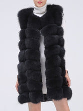 Load image into Gallery viewer, Natural Real Fox Fur Vest Natural Fur Coat For Jacket female coats Vest Waistcoat long Fur Coats Real Fur Coat Fox Vest Jacket
