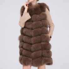 Load image into Gallery viewer, Natural Real Fox Fur Vest Natural Fur Coat For Jacket female coats Vest Waistcoat long Fur Coats Real Fur Coat Fox Vest Jacket
