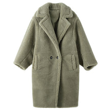 Load image into Gallery viewer, PUDI 2020 new women fashion real sheep fur over coat girl leisure solid teddy color jacket overcoats ct817

