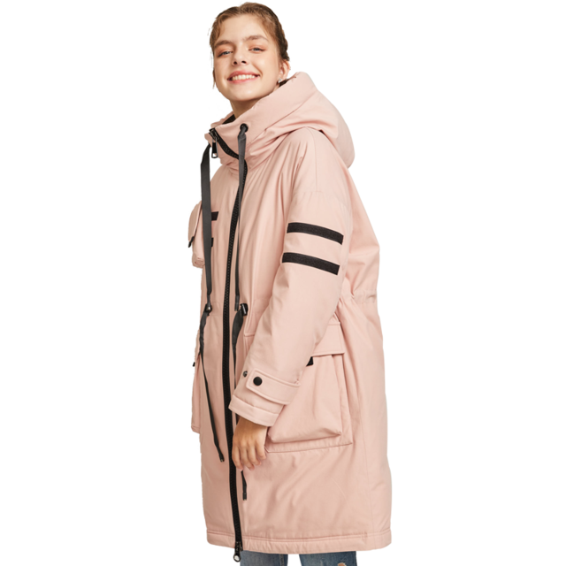 Allure Amore 2019 Winter Cotton Coat Women Zipper Big Pocket  Outwear Jackets Hooded Thicken Warm Parkas Ladies