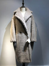 Load image into Gallery viewer, Women&#39;s Coat Teddy Bear Fur Coat Women Alpaca Coat Women Wool Coat Loose Coats Winter Warm Thicken Coat Women Classic Red Coat
