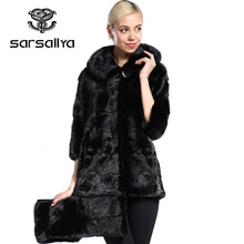 Load image into Gallery viewer, SARSALLYA Real Fur New Style Ladies Fashion Mink Coats Genuine Leather Mink Fur Mandarin Collar Mink Fur Coat From Natural Fur
