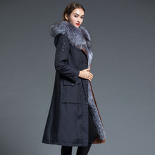 Load image into Gallery viewer, Real Rex Rabbit Fur Parka Coat Women Natural Fox Fur Hooded Clothes 2020 Winter Raccoon Fur Jacket Long Warm Coats Hiver HNWPK36

