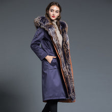 Load image into Gallery viewer, Real Rex Rabbit Fur Parka Coat Women Natural Fox Fur Hooded Clothes 2020 Winter Raccoon Fur Jacket Long Warm Coats Hiver HNWPK36
