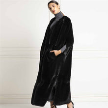 Load image into Gallery viewer, 130cm Long Luxury Women Real Mink Fur Vest Fashion Overcoat Whole Skin Natural Mink Fur Jackets Sleeveless Female Winter Outwear
