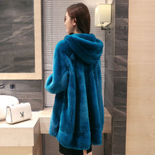 Load image into Gallery viewer, Real Mink Coat Female Luxury Natural Fur Coats Winter Jacket Women Warm Hooded Long Jackets for Women Clothes 2019 MY
