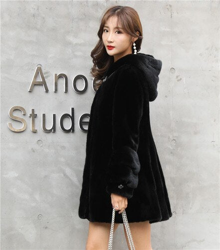 Luxury Real Mink Fur Coat Female Natural Fur Jackets Winter Jacket Women Long Coats and Jackets Women Clothes 2020 MY