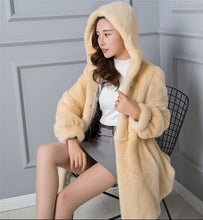 Load image into Gallery viewer, Mink Real Natural Coat Female Luxury Fur Coats Winter Jacket Women Hooded Warm Long Jackets Plus Size Manteau Femme MY s s
