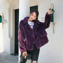 Load image into Gallery viewer, Genuine Fur Jackets Women Winter Warm Thick Furry Mink Fur Coats 2020 Top Quality Campera Mujer Invierno 734 MF369
