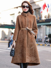 Load image into Gallery viewer, Women Coat Winter Double Faced Real Fur Coat Female Luxury Wool Fur Jacket Women Mink Fur Collar Warm Long Coats MY4407 s
