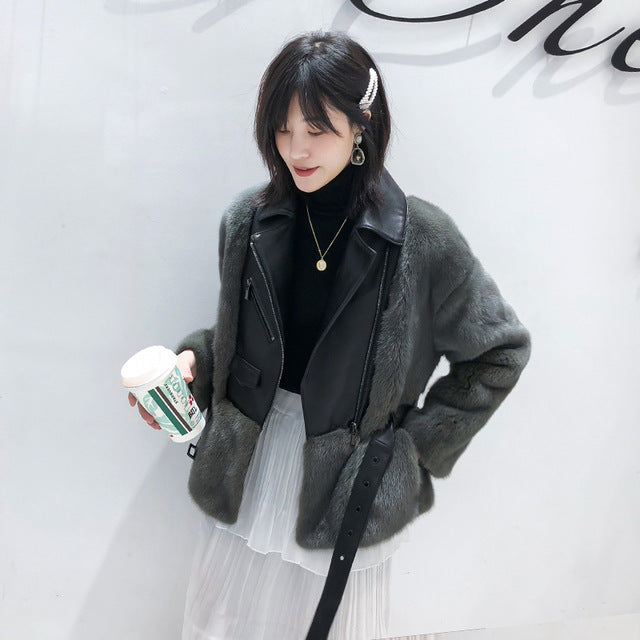 Mink Real Fur Coat Female Jacket Winter Jacket Women Luxury Natural Fur Coats Korean Warm Outerwear Casaco Feminino MY s