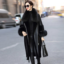 Load image into Gallery viewer, Faced Double Real Fur Coat Female Genuine Leather Jacket Winter Coat Women Raccoon Fur Collar Luxury Wool Coats MY4401 s
