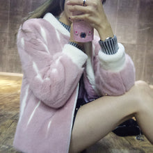 Load image into Gallery viewer, 100%Natural Mink Fur Coat Women Winter Warm Thickening Fur Jacket Top Quality Bomber Jacket Abrigos De Mujer 53 MF370
